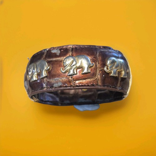 Vintage brown leather hinged - vintage,