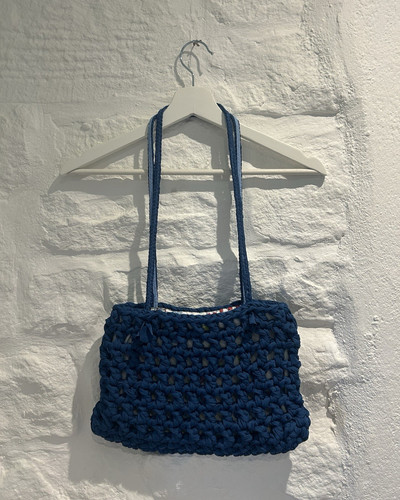 Blue crochet fabric - fabric, shoulder