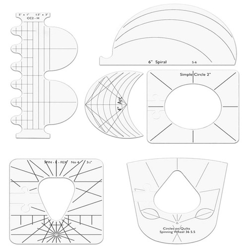 Quilting template ruler - 6-in-1,