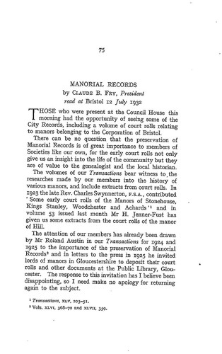 Manorial records by - records,