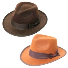BROWN EXPLORER HAT CHILDS UNISEX SAFARI JUNGLE FEDORA BOYS GIRLS FANCY DRESS
