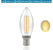 Small Screw 40 Watt Candle Bulb E14 4W=40W LED SES Candle Light bulbs Warm White