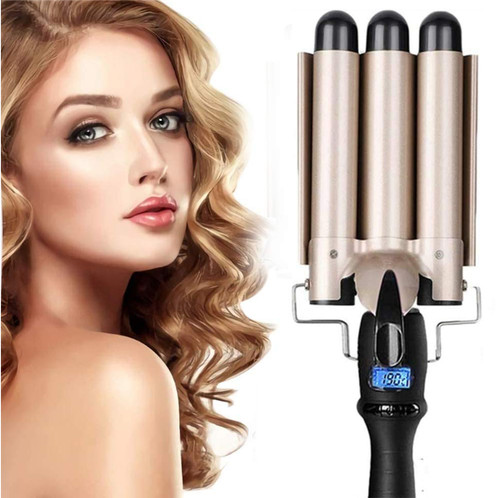 Lcd barrel hair waver curler - hair,
