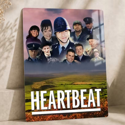 Heartbeat retro metal sign - metal,