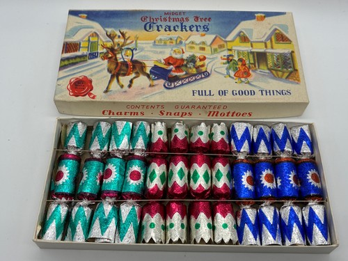 12x vintage christmas crackers - christmas,