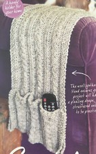 Remote Control Sofa Holder Tidy Aran KNITTING PATTERN - 25x80cm