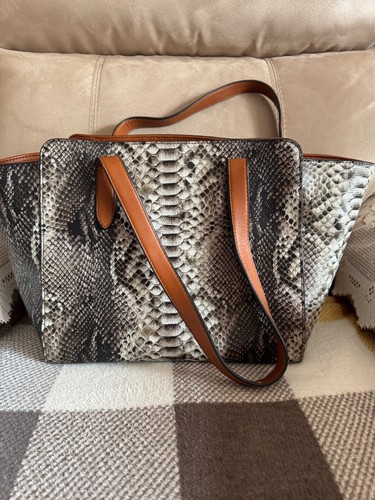 Snake skin effect handbag