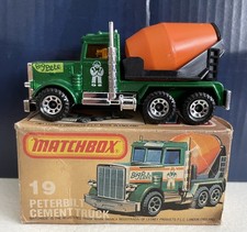 Matchbox Lesney No 19 Peterbilt Big Pete Green & Orange Cement Mixer 1981 MB 