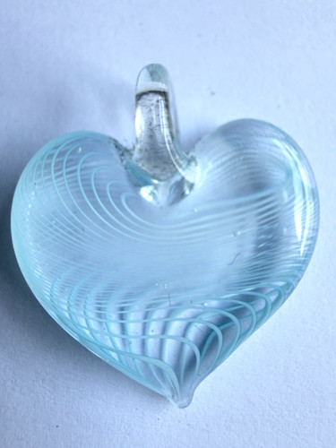 Large dichroic glass heart - dichroic,
