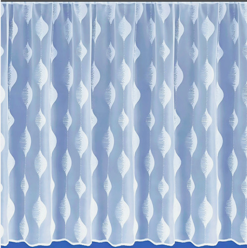 White lace window net curtains - window,