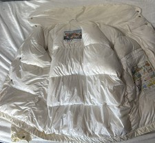 Rare 1973 Vintage Moncler Grenoble White Jacket Yellowed Patina Zip Logo Missing