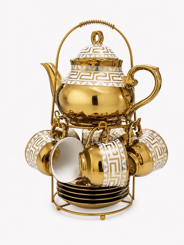 Greek key tea - set, teapot
