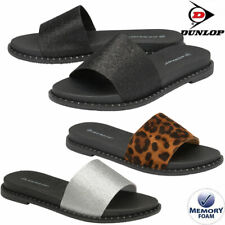 Ladies Dunlop Memory Foam Walking Flip Flops Sliders Shower Mules Sandals Shoes