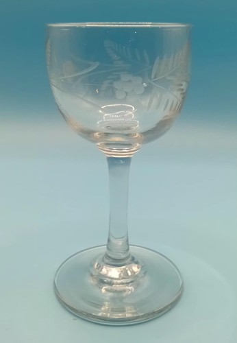 Antique clear etched sherry - etched,