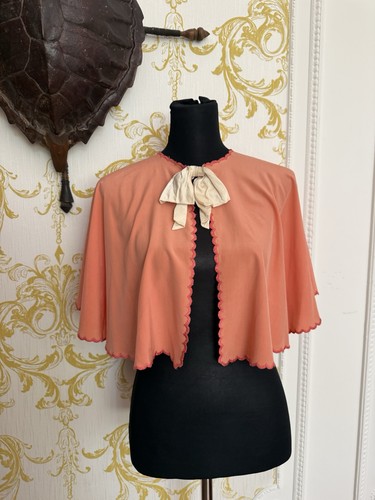 Vintage c1930s peach silk - c1930s, cape