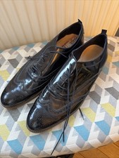 Jones the Bootmaker Mens Black Leather Patent Brogue Oxford Shoes 12 UK 46 EU