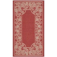 Courtyard Black/Sand Large Rectangle Rug Red/Natural Runner 2' X 3'-7"