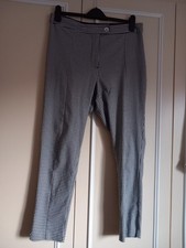 Ladies F & F Trousers Black And White Check Pattern Size 16