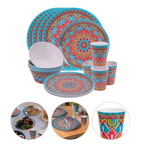 Moroccan plates bowls melamine - moroccan,