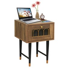 Modern Brown 1-Drawer Bedside