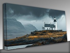 Stunning Lighthouse Isolated panoramic Canvas Wall Art Picture Print