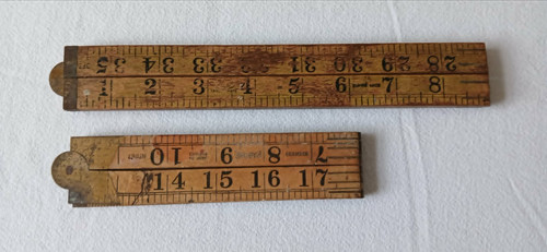 Vintage folding wooden - folding, ruler