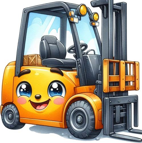 Colour forklift truck - forklift,