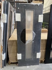 78x30” 44mm Vancouver Black Glaze Fd30 Fire Door