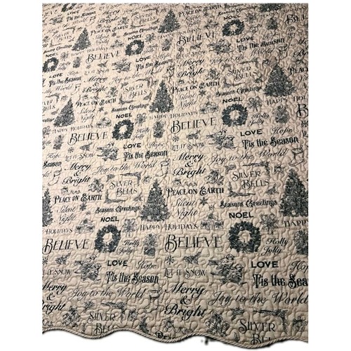 King christmas toile bedspread - christmas,