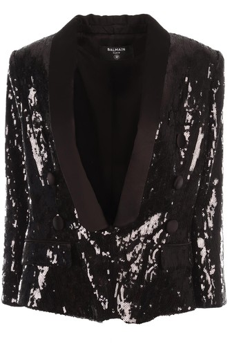 Balmain black sequin blazer - balmain,