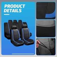 Black Blue PU Leather Front Car 5 Seat Covers FOR TOYOTA CELICA C-HR COROLLA UK