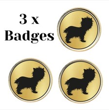 3 x Terrier Dog (BU14)  Lapel