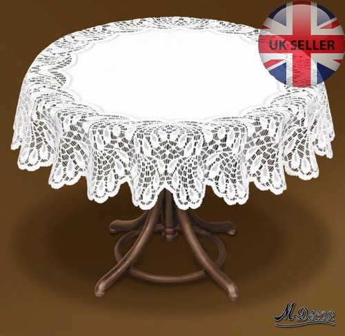 Tablecloth round white - , or