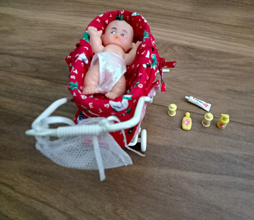 Red doll pram - red, pushchair