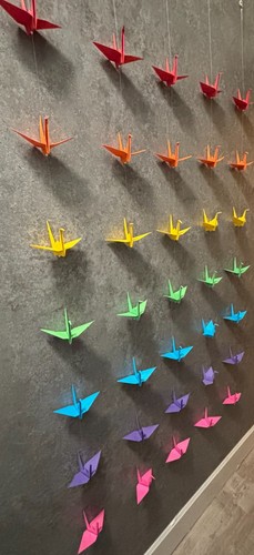 Handmade origami crane - origami, garland