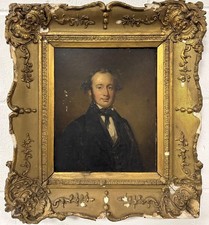 English School 19TH C-ry : A Portrait Of A Gentleman Oil On Board ,framed