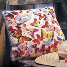 VINTAGE  1989 EHRMAN TAPESTRY NEEDLEPOINT KIT BUTTERFLIES by SUSAN DUCKWORTH