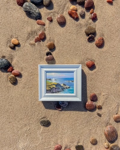 Oil painting original ocean - oil, painting,