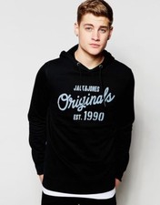 JACK & JONES HOODIE HOODED SWEATSHIRT WITH ORIGINALS PRINT MENS SIZE XS/S/M/L/XL