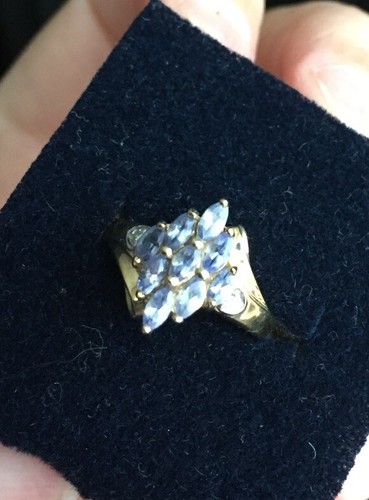 9ct yellow gold tanzanite - tanzanite, &