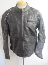 Vintage Crivit Leather Jacket CAFE RACER Motorcycle Biker Jacket L 44" Euro 54