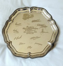 WWII Sheffield silver plate engraved military presentation salver- 540 S.L. Batt