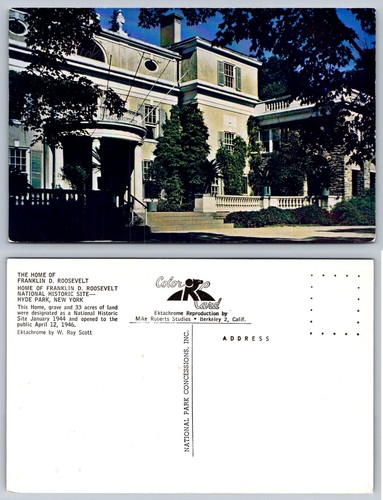 Fdr home hyde park postcard - fdr,