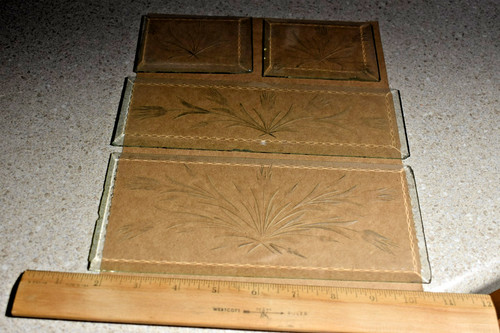 Beveled etched engraved flower - beveled,