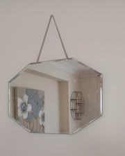 Octagonal Frameless Wall Hanging Mirror 32cm x 23cm