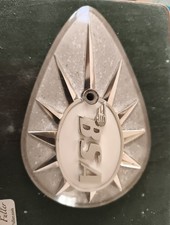 Pair Of Vintage Silver Pear Shape BSA Tank Badges