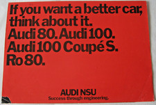 AUDI  80L, LS, GL, 100 LS, GL, COUPE S, NSU Ro 80 BROCHURE. 4 PAGE.