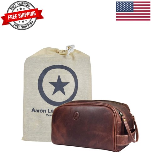 Leather toiletry travel - 10",