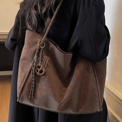 Classic brown faux suede - brown,