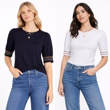 Womens Boden Smocked Cuff Top